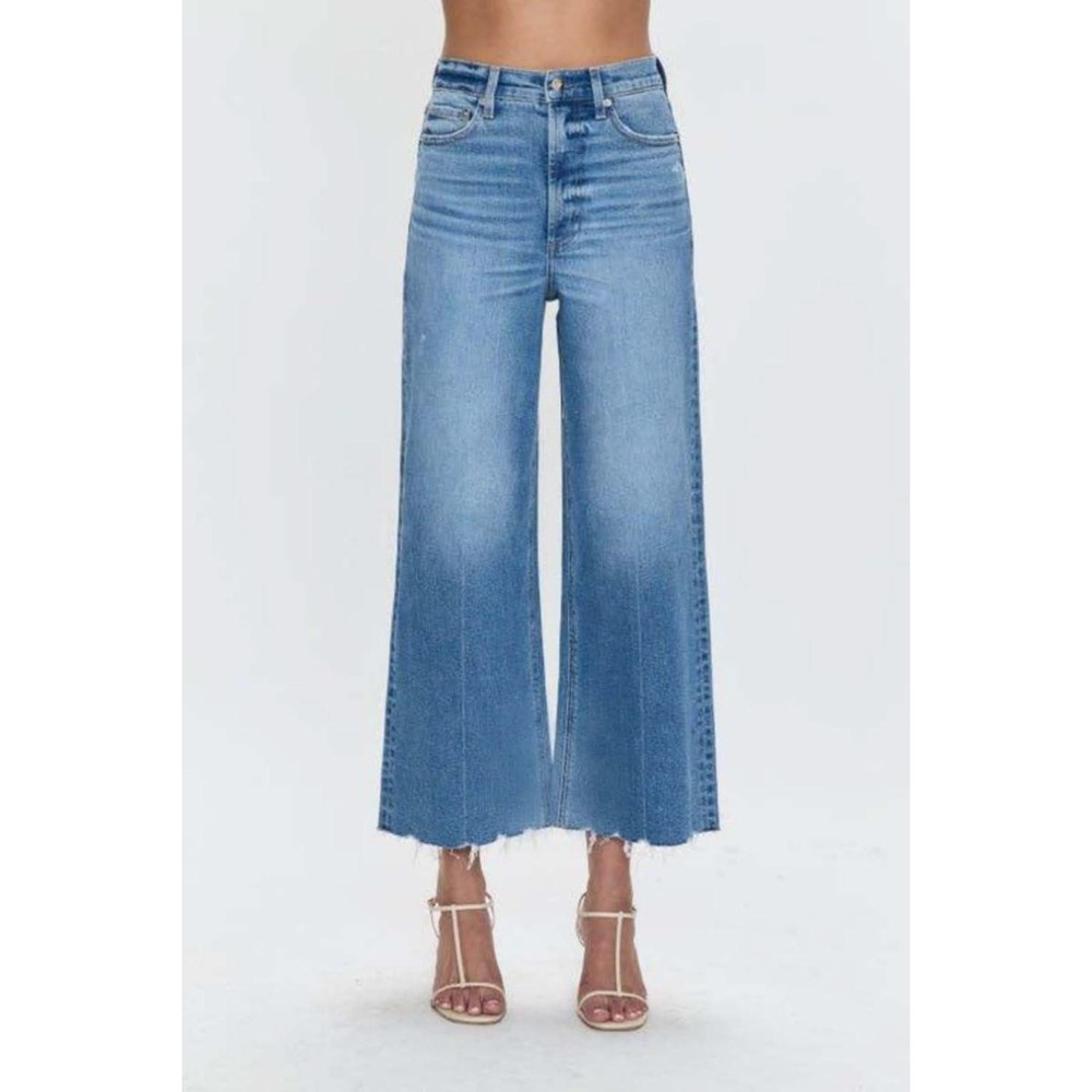 Pistola Lana Crop Jeans 28 NWT Rhythm Vintage High Rise Ultra Wide Leg Raw Hem
